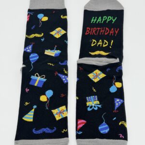 Цветни дълги чорапи за специални поводи „Happy Birthday Dad!“